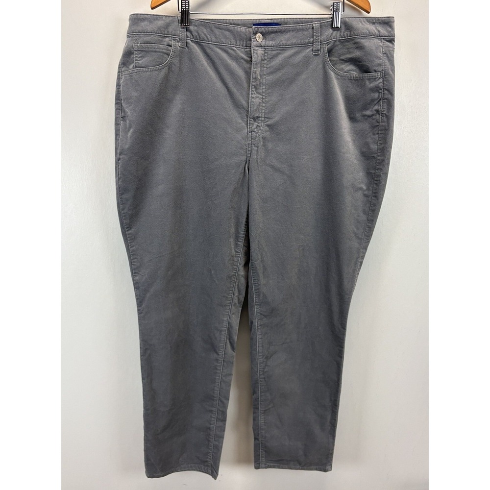 NEW! Talbots High Waist Straight Leg Velvet Pants Sz 22W Plus Grey Womens